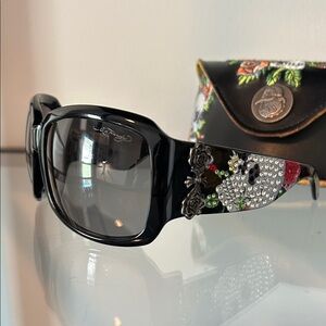 Ed Hardy Black Skull & Roses Sunglasses